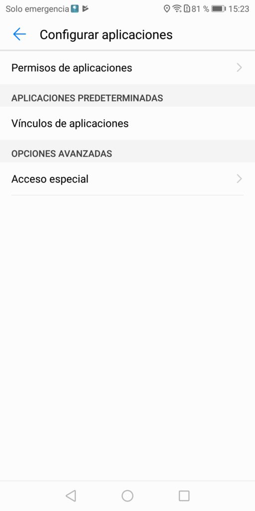 Huawei omision optimizacion bateria 4 Ajustes Acceso especial